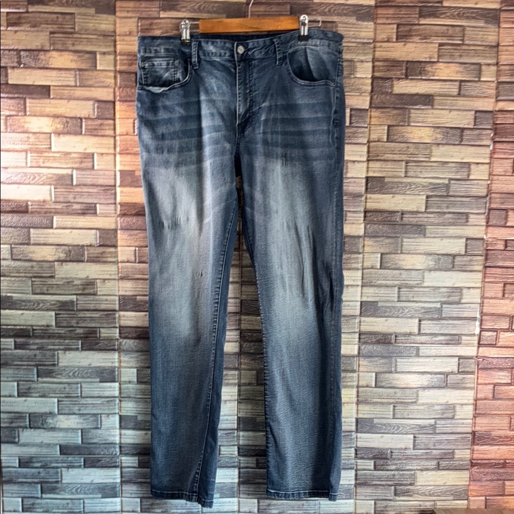 Pre Owned Izod Blue Straight Jeans Relaxed Stretch Fit 38x34